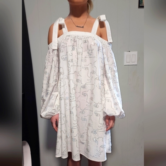 NWT Gorgeous Akira Face Off Boho Sparkling Chic Midi Dress - Picture 5 of 16